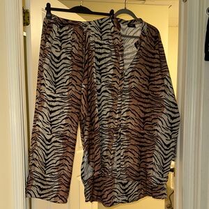 Dressed in LALA Zebra Print Tunic - Black and Brown